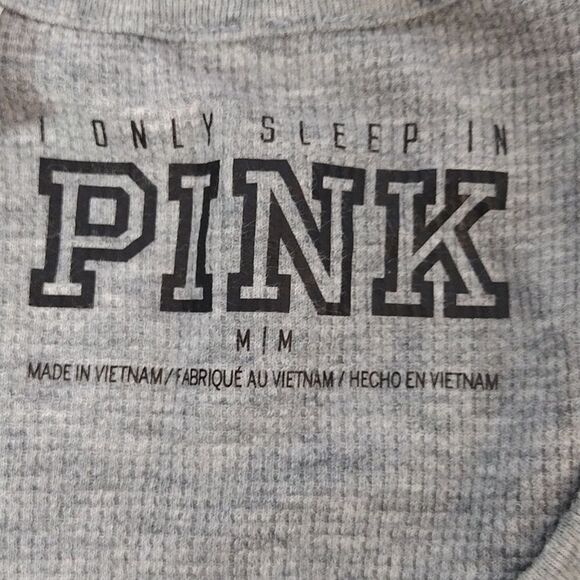 VS PINK Thermal Onesie Pajama M Grey Fair Isle Drop Seat 2016 Limited Rare - Picture 11 of 12